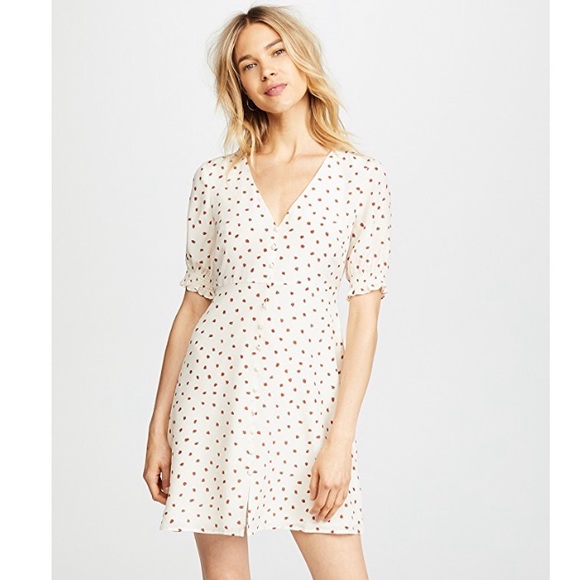 SOLD - Madewell Silk Strawberry Dress - Picture 1 of 8